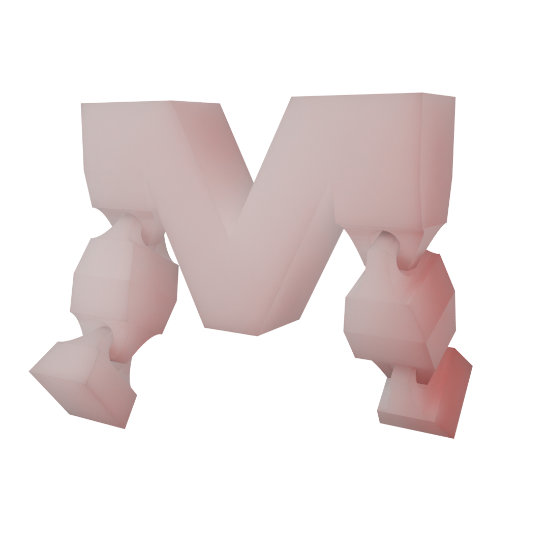 3D model of an M-shaped fidget toy