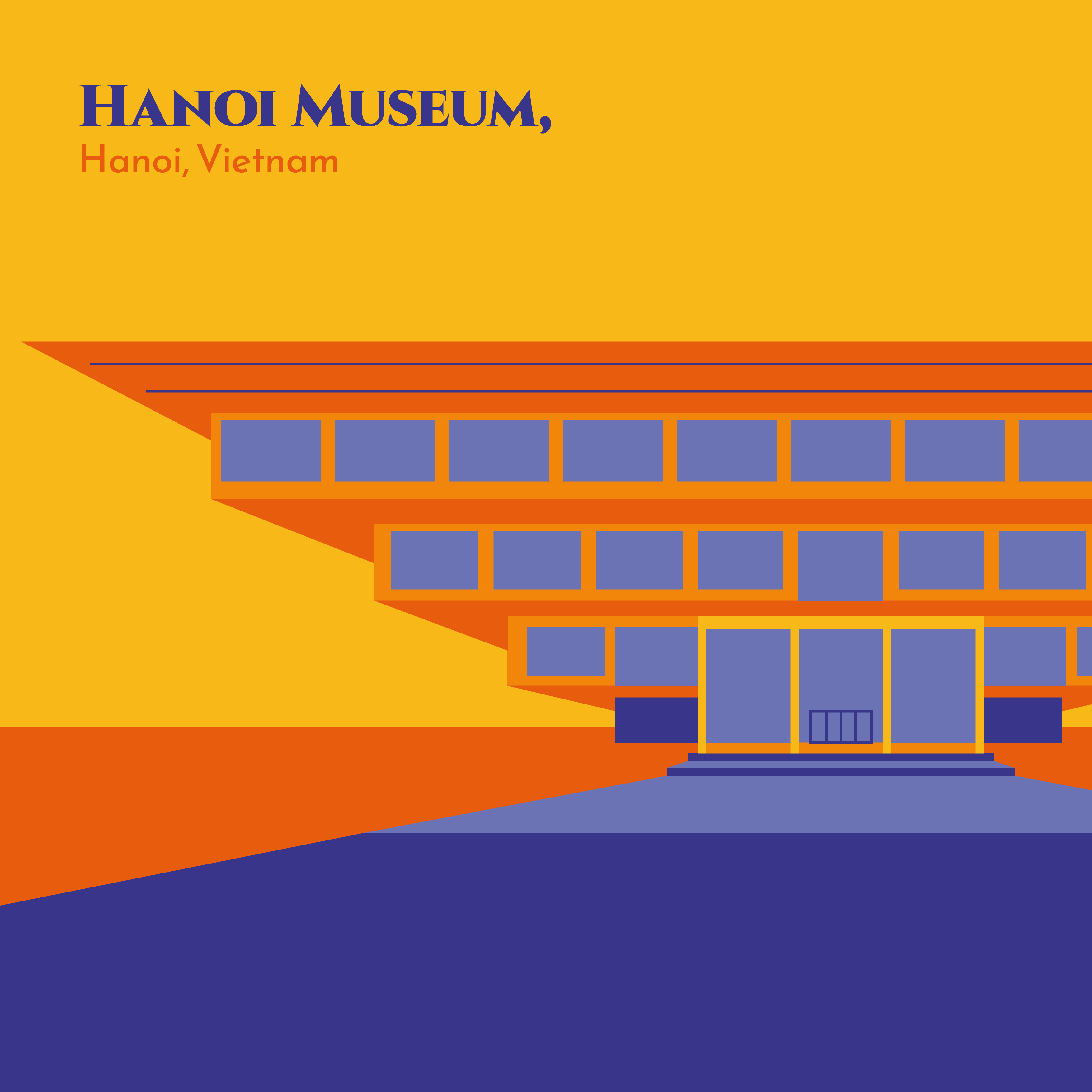 Illustration of Hanoi Museum, Hanoi, Vietnam