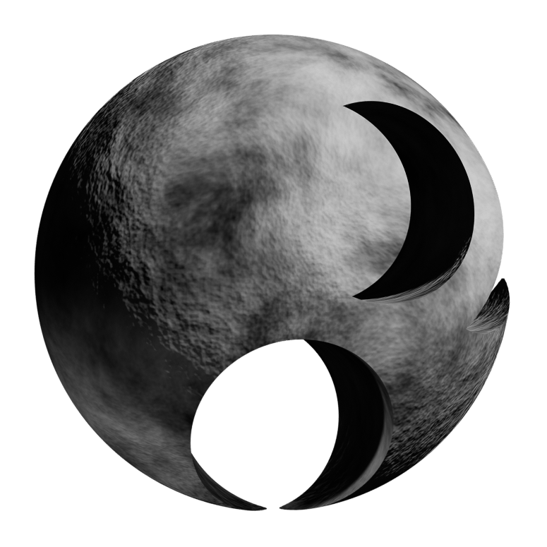 Rolling moon 3D moon-textured letter R 