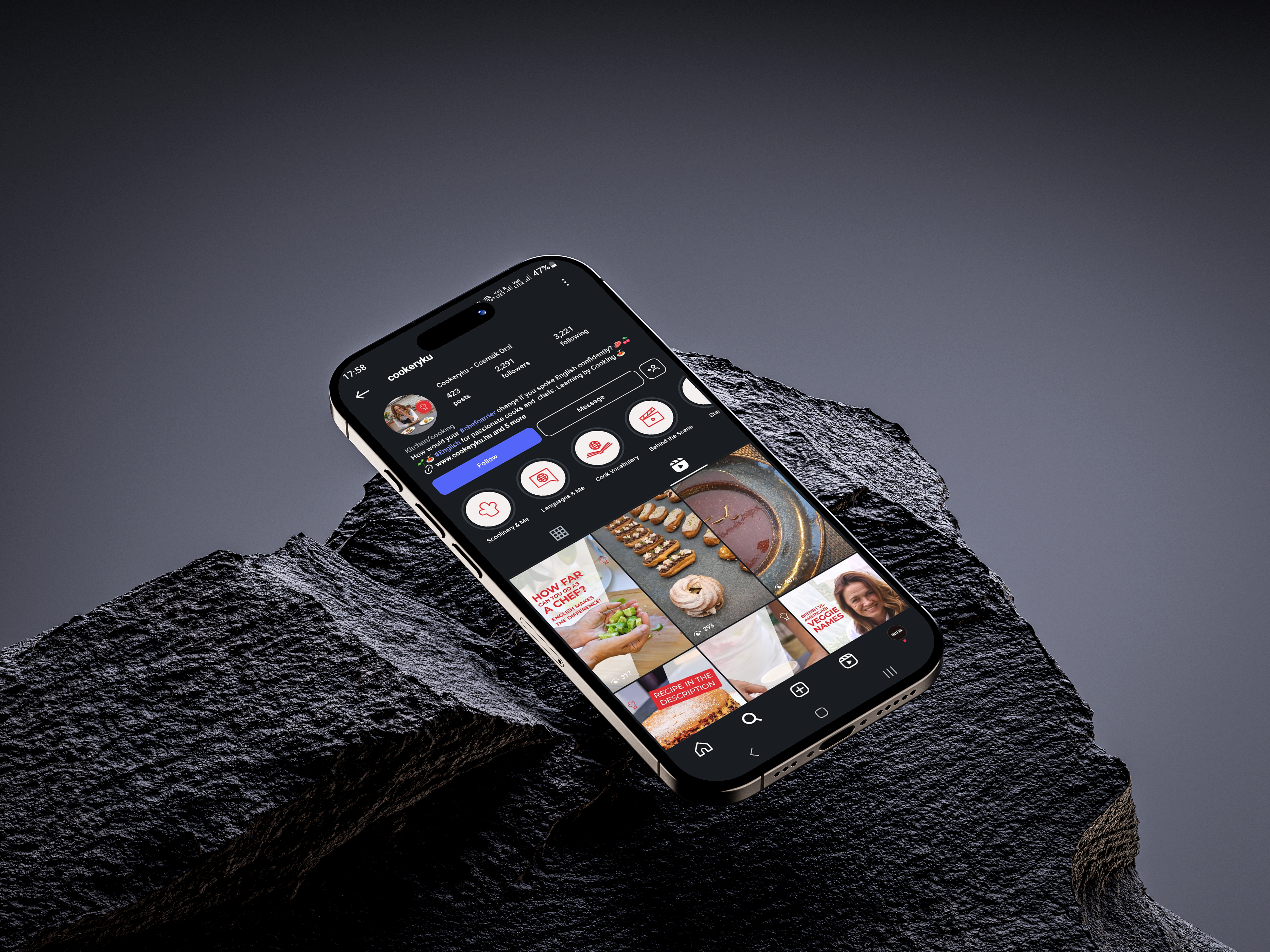 The instagram profile of Cookeryku