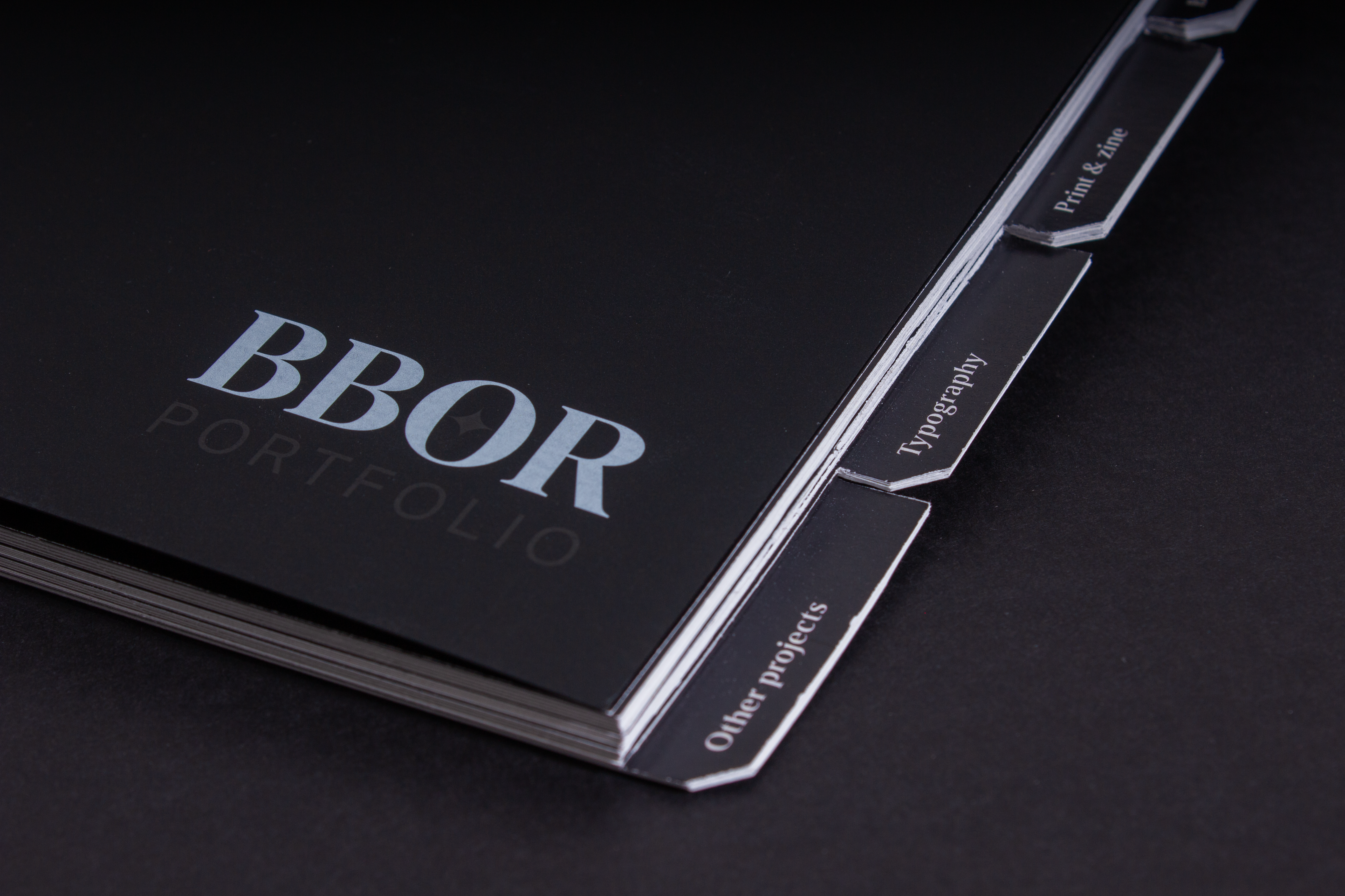 Close-up picture of my portfolio book's cover